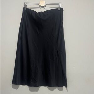 Nine West Black Midi Bias-Cut Skirt